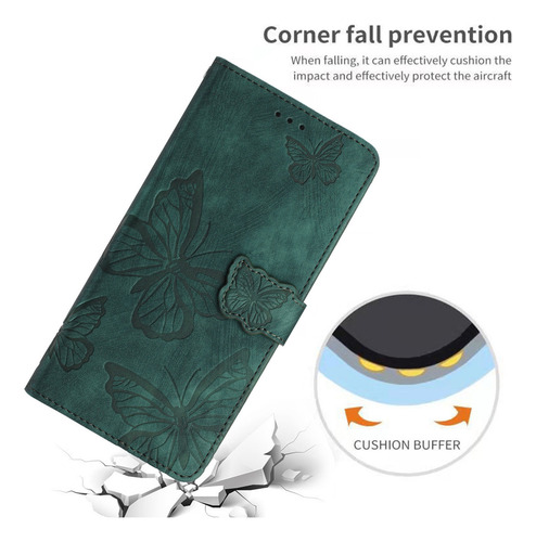 Funda Para Huawei Honor 9a/20 Pro/10x Lite, Cartera, Soporte Para Pulsera, Ranura Para Pulsera, Piel Estampada Con Mariposas