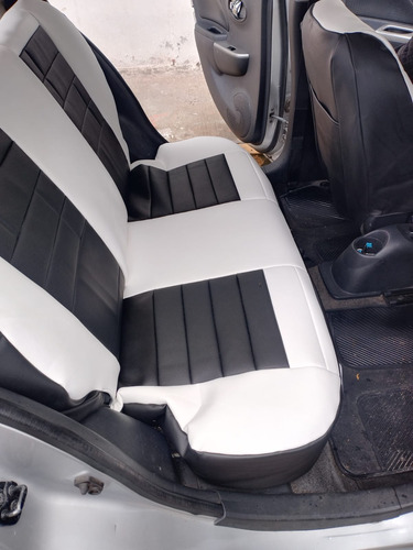 Fundas Cubre Asientos Tacto Piel Para Grand I10 2020-2024 Blanco/negro
