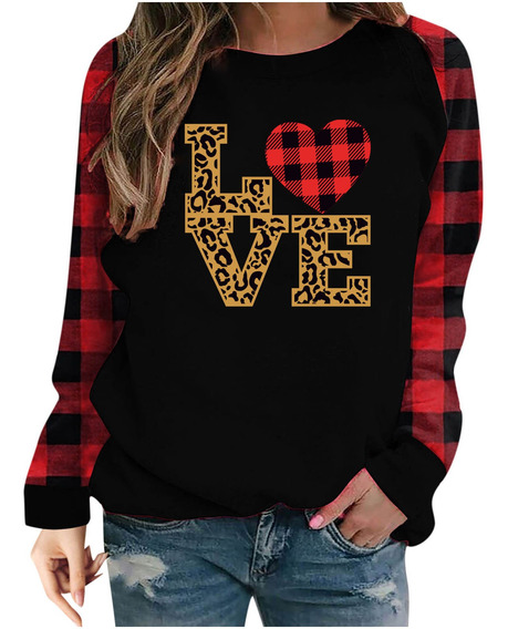 Tops De Mujer Estampados A Cuadros Sueltos De Manga Larga Ho Tops De Mujer Estampados A Cuadros Sueltos De Manga Larga Ho