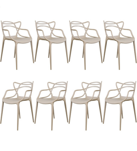 Kit 8 Cadeiras Allegra Masterchair Moderna Várias Cores Top