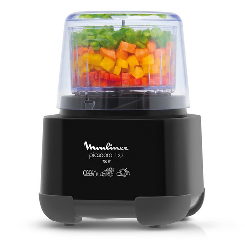 Picadora Moulinex 123 750w 1 Velocidad 300 Ml 220v Negra Color Negro