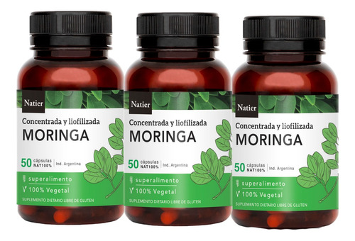 Moringa Natier Suplemento Cápsula 50 Unidades Pack X 3 Fcos