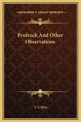 Libro Prufrock And Other Observations - Eliot, T. S.