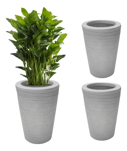 Maceta Minimalista Edenika Moderna Plastico 20cm Set 2pz