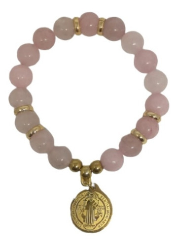 Imagen 4 de 8 de Pulsera Manilla Cuarzo Protección San Benito Chakras Piedra