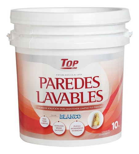 Látex Lavable Interior Topline Paredes Lavables 10 Litros 