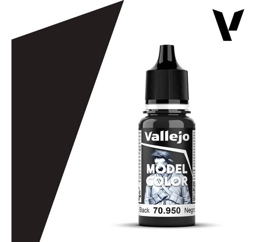 Tinta Acrílica Vallejo Model Color Black Preto 70.950 17ml
