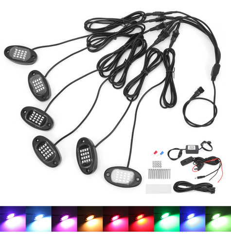 Luces Led Rgb Kit 1v6 Rock Light Bluetooth Automotriz