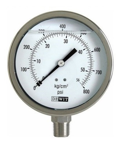 Manómetro Dewit De Rango 0-4 Kg/cm2. Modelo: 2000ss/100/4