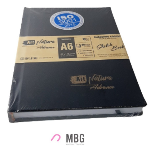 Imagen 4 de 5 de Cuaderno Plantec Adv A6 90gr Hojas Lisas Sketch Book Cosido