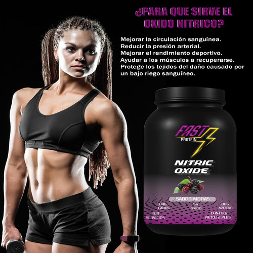 Óxido Nítrico Fast Suplement 1kg 200 Serv Varios Pre Entreno Mora