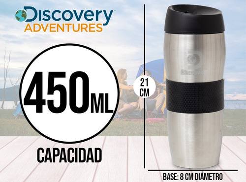 Imagen 2 de 10 de Vaso Termico Cafe Acero Inoxidable Protector Goma Discovery