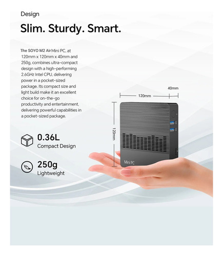 Mini Pc Soyo Intel N4000 6gb Ram 128gb Rom Windows 11 Bivolt