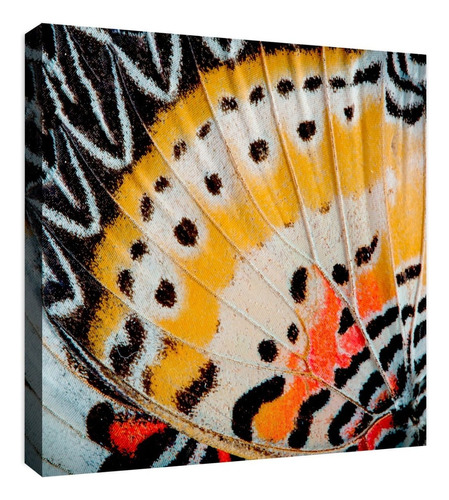 Cuadro Decorativo Canvas Moderno Ala Mariposa Pintura Color Natural Armazón Natural