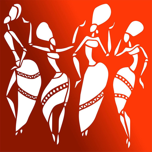 Plantilla De Bailarinas Africanas, 14 X 14 Pulgadas Xl ...