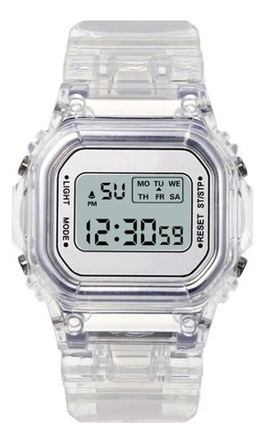 Reloj Led Deportivo Digital Transparente Unisex