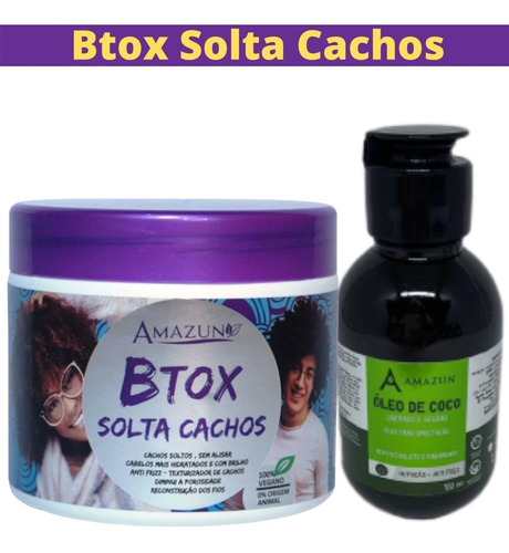 Amazun - Botox Solta Cachos 500g + Óleo De Coco Nutrição