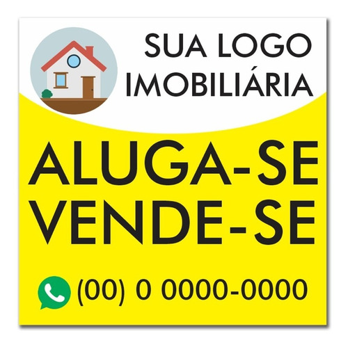 10 Placas Vende-se Aluga Imobiliaria Corretora 50x50 Imovel