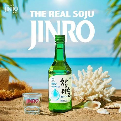 Alcohol Coreano Soju Jinro Sabor Chamisul Fresh 2 Pzas 360ml