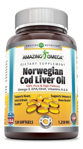 Norwegian Aceite De Hígado De Bacalao 1250mg 120 Caps ,