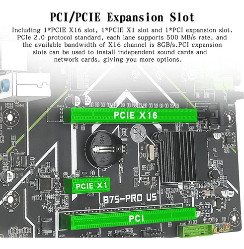 Machinist Placa Base Lga 1155 Computadora B75 Micro Atx Para