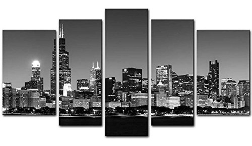 Poster De 5 Piezas Vista Panorámica Del Horizonte De Chicago