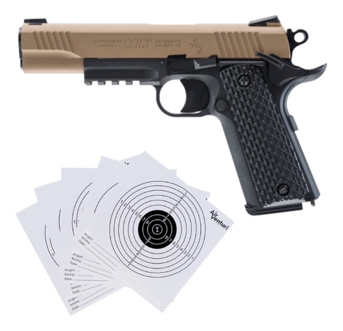 Pistola Colt M45 Cqbp 4.5mm Co2 Blowback Bbs .177 Xchws C