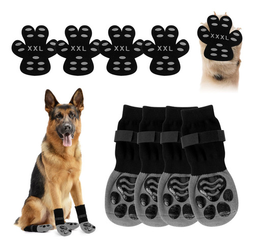 Ledander - Juego De Calcetines Para Perros Con Almohadillas
