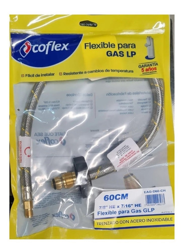 Manguera Flexible Para Cilindros De 45 K.  Coflex Con Sec