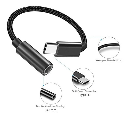 Cable Adaptador De Tipo C A Audifonos Jack 3.5 Para Samsung