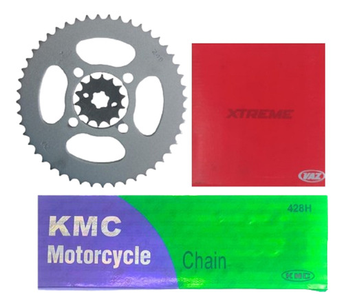 Kit Relação Xtz125 Xtz 125 Vaz Aço 1045 0005 Kmc 428h