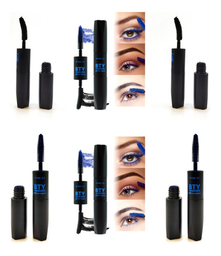 Mascara Pestañas Bty 2 En 1 Negra/azul Pink 21 X 6 Unidades