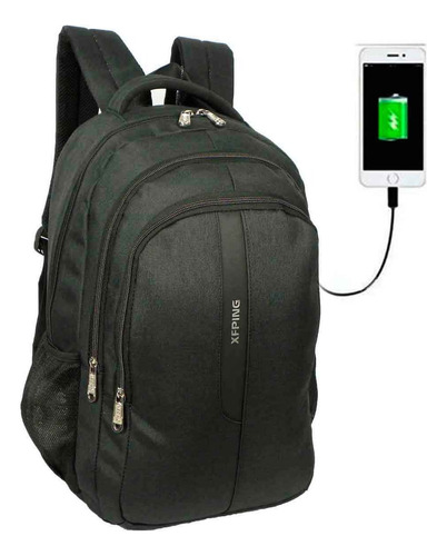 Mochila Juvenil Xfping 25 Litros Saída Usb Bolso Notebook