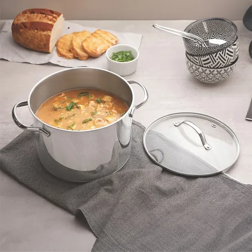 Bateria De Cocina Tramontina Una 4 Pzas Acero Inox Induccion