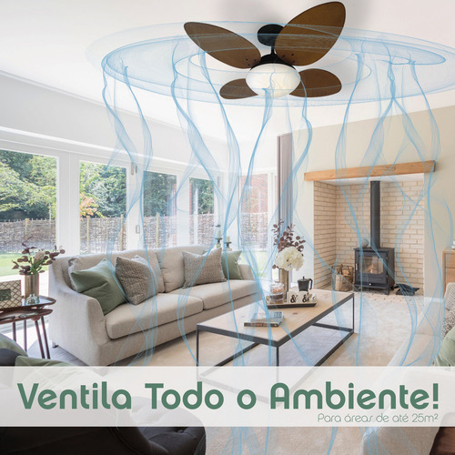 Ventilador De Teto Aliseu Vime 4 Pás Com Controle de Parede