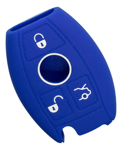 Funda Silicon Llave De Mercedes Benz 3 Botones En Azul