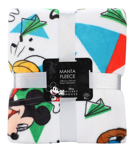 Manta Fleece  Mickey Mouse Blanca