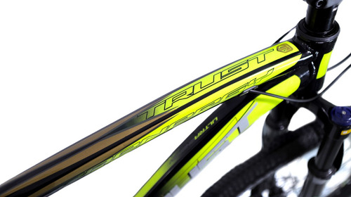 Bicicleta Aro 29 Trust 2x9 Shimano Alivio - Freio Hidraulico Cor Preto + Amarelo Neon Tamanho Do Quadro 21