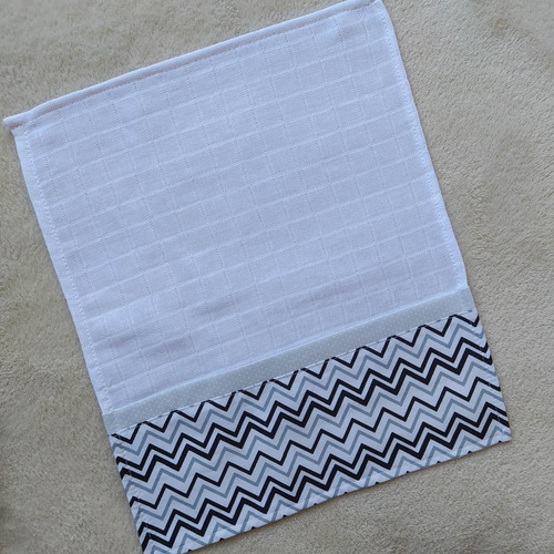 Kit 3 Fraldinhas De Boca Bebê Zigzag Pronta Entrega