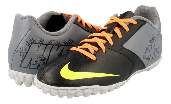 botines nike grises con naranja