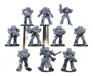 Kit Com 5 Miniaturas Warhammer 40k Legion Resina 3d Rpg