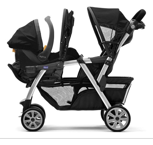 Cochecito Bebés Doble Chicco Cortina Together Negro Negro (Usado)