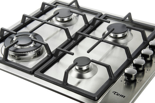 Anafe Gas Tem 604s 4 Horn Inox Encendido Doble Llama Albion