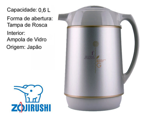 Garrafa Térmica Zojirushi Ahgb 06 Tk Herb Cacao 600ml