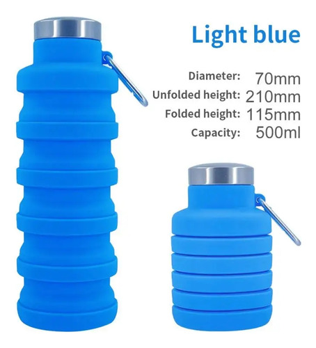 Botella Plegable Termica LĂquidos 600ml Silicona Deportiva