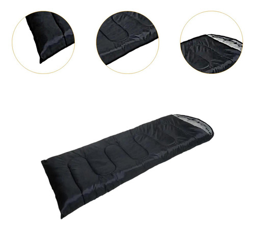 Saco De Dormir Para Clima Frío, Ligero, 1,8 Kilos Negro