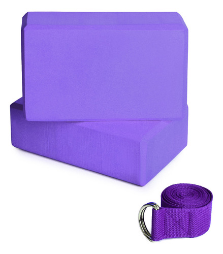 Sjsj- Set De Bloques De Yoga Eva Y Correas De Algodón Para Y