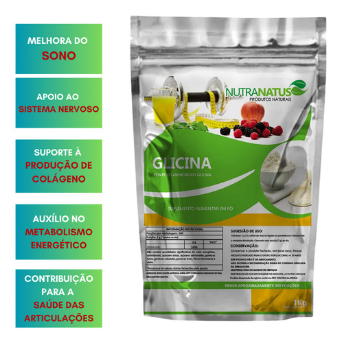 Glicina 1kg Nutra Natus 100% Pura Importada