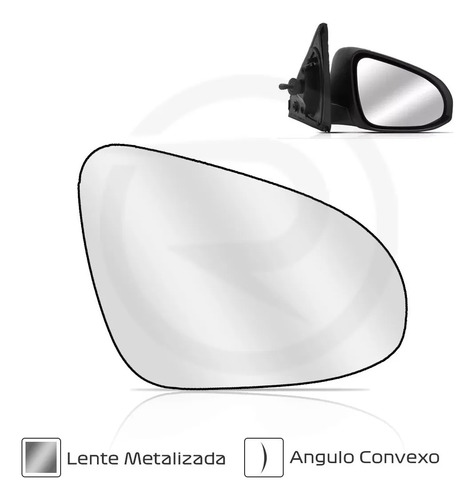 Lente Espelho Retrovisor Etios 2015 Ao 2021 - Base Quadrada.