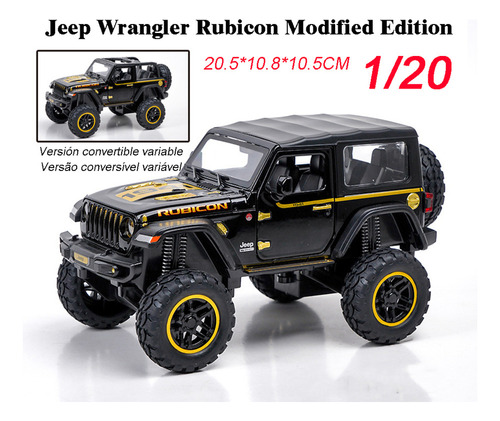 Jeep Wrangler Rubicon Conversión Miniatura Metal Coche 1/20